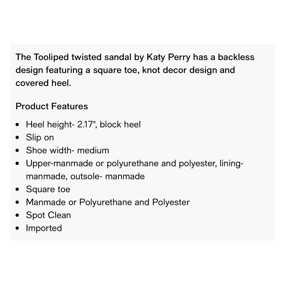 Katy Perry The Tooliped Twisted Cream Ivory Sandal Heeled Women’s Size 9 - Picture 7 of 7